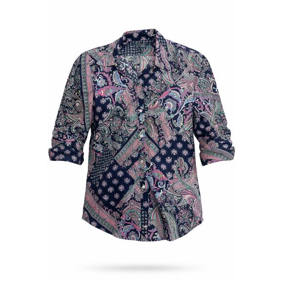 Lauren by Ralph Lauren Tops - Lauren Ralph Lauren Paisley Patchwork Button Down Shirt Size Large